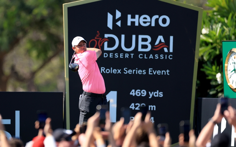 Rory McIlroy at Dubai Desert Classic