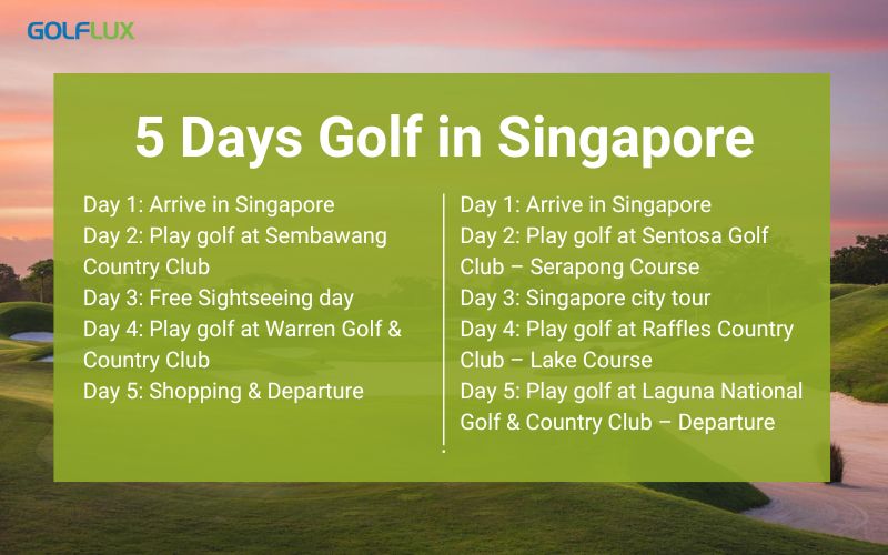 Singapore 5 Days Golf Itineraries