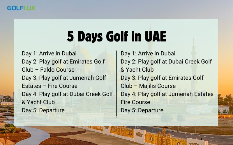 United Arab Emirates 5 Days Golf Packages