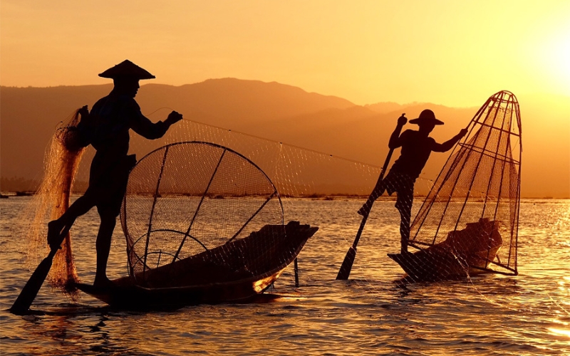 The traditional fishing method of the locals