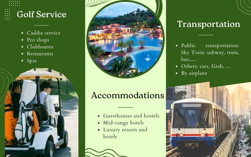 Golf service, accommodations and transportation for golf in Thailand