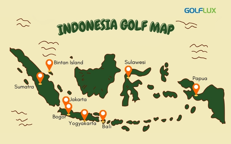 Indonesia golf map