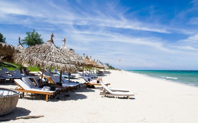 Beautiful white sand at An Bang Beach