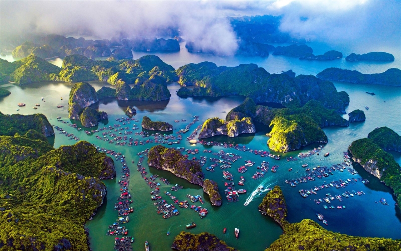 Lan Ha Bay from above