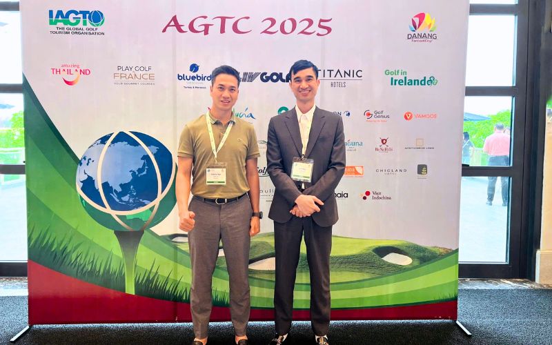 Mr. Tommy Ngo (Founder of GolfLux) and Mr. Alex Duy (Co-Founder & CEO of GolfLux) at AGTC 2025