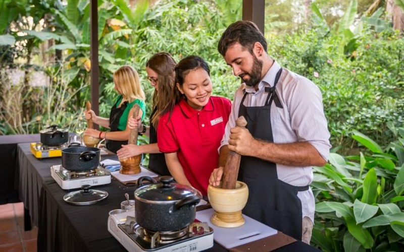 Learn to cook traditional Khmer dishes in a hands-on cooking class
