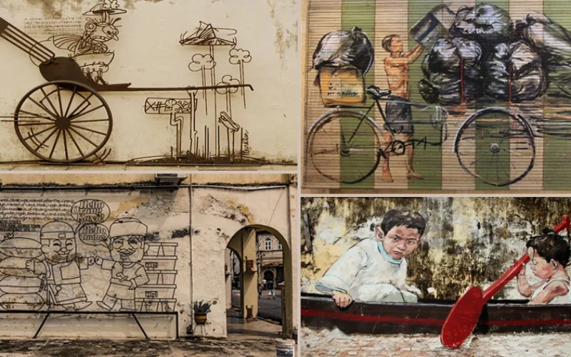 Some iconic street art works in George Town