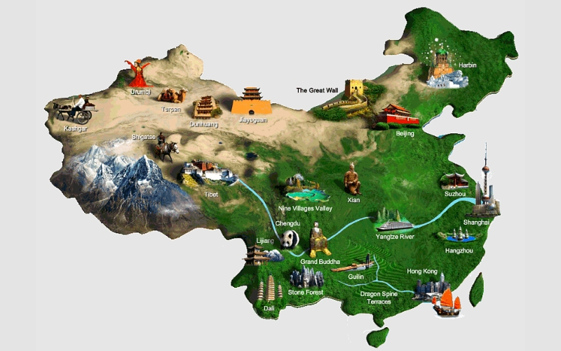 China Attractions Map