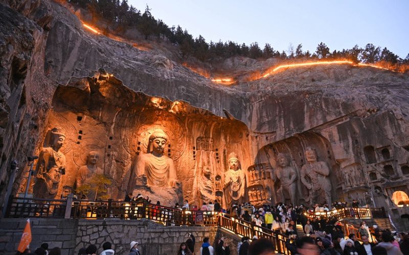 UNESCO Heritage Site Longmen Grottoes in Henan, China