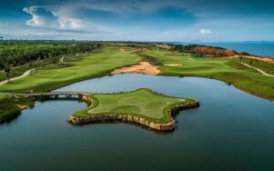 Vietnam Golf & Country Club, among the best Vietnam golf courses featuring lush fairways, water hazards, and a world-class championship layout near Ho Chi Minh City.