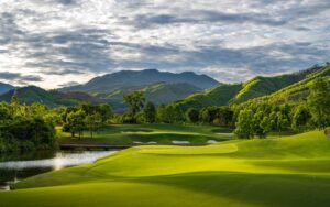 Ba Na Hills Golf Club, a world-class Da Nang golf course for tournaments set amid lush green hills and scenic mountain views.