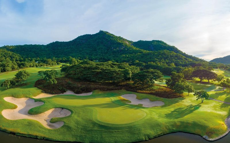 Beautiful fairways and rolling greens at Black Mountain Golf Club in a mountain valley.