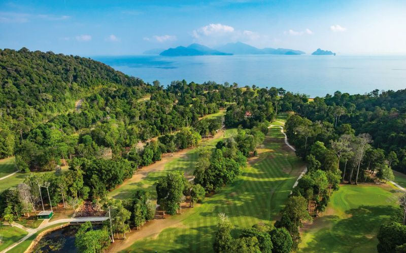 Aerial view of The Els Club Teluk Datai in Malaysia, a world-class golf destination in Southeast Asia
