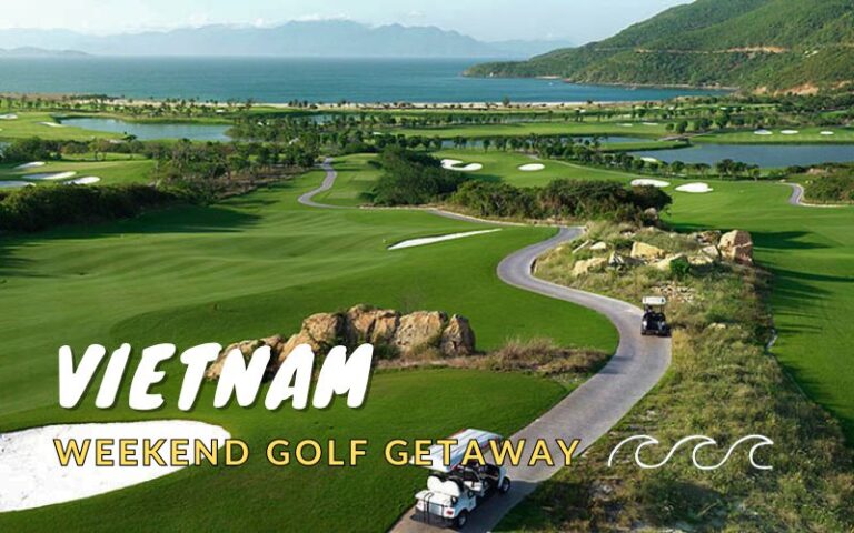 Enjoying a weekend golf getaway in Vietnam at scenic courses with lakes, mountains, and seaside views – perfect for a short golf trip at the best golf courses in Vietnam.