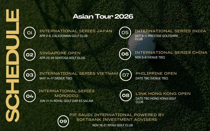 Asian Tour 2026 schedule